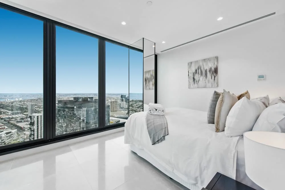 South Melbourne Penthouse Accommodation Bedroom in the sky